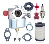 AUMEL Kit de Carburateur pour Tecumseh TVS75 TVS100 TVS100 ECV100 LAV30 LAV35 avec Carburateur + Pompe d'amorcage + Filtre à huile + Bougies d'allumage + Filtre à air + Conduite de carburant 632795A