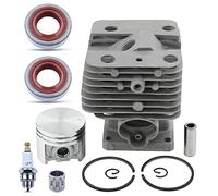 AUMEL Kit Piston de Cylindre de 40 mm pour Stihl Débroussailleuse FT250 HT250 FS250 FS250R FS202 FS120 FS200, Kit de Remplacement de Piston with Bougie d'allumage Remplacer 4134 020 1214