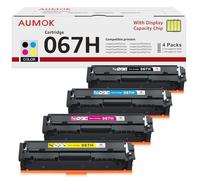 AUMOK 067H 067 Toner Compatible pour Canon 067H 067 pour Canon i-SENSYS MF655CDW Toner MF657CDW LBP631CW LBP633CDW MF651CW Cartouches (Noir Cyan Jaune Magenta, 4 Pack)