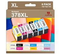 AUMOK 378XL Cartouche Remplacer pour Epson 378XL Multipack Cartouches Epson 378 XL pour Epson Expression Photo XP8700 XP8605 XP8600 XP8505 XP8500 XP-15000 (6-Pack)
