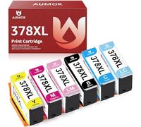 AUMOK 378XL Cartouche Remplacer pour Epson 378XL Multipack Cartouches Epson 378 XL pour Epson Expression Photo XP8700 XP8605 XP8600 XP8505 XP8500 XP-15000 (6-Pack)
