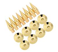 Aumotop 8 Paires de Base D'isolation de Pointe Haut-parleur en Cuivre 6 X 36 Mm | Magnifique Tapis Pieds Haut-parleur plaqué | Minimiser les Vibrations Nocives | Écrou Réglage la Hauteur | Idéal