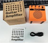 Aumotop 8W Guitare Électrique Enceinte, Amplificateur Mini Rechargeable | Son clair, Effet de distorsion, Compatible BT et casque, Batterie longue durée, Design compact