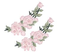 Aumotop Accessoires Vestimentaires Patch brodé Spécial Fleurs Bricolage Coton Décoratif à Coudre pour Vestes en Jean Gilets 2 Pièces pour Sacs Rideaux 4,3 X 11 Pouces (Rose)