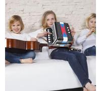 Aumotop Accordéon Jouet Instrument de Musique pour Enfants 7 Touches pour Apprendre les Comptines, Apparence Attrayante, Matière Plastique Sûre et Durable (Noir)