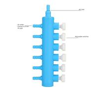 Aumotop Adaptateur de Pompe à Oxygène Séparateur d'air pour Aquarium 2 Pièces Accessoire de Distributeur de Tuyau d'air D'aquarium Bleu Blanc pour Réservoir D'aquarium (Un Virgule Six)