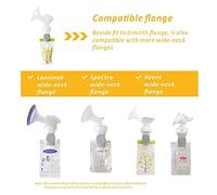 Aumotop Adaptateurs de Sac de Stockage Lait Maternel Transférez Efficacement le Lait Maternel vers Lansinoh/Spectra S1 S2/sacs à Pompe à Col Large, Blanc + Gris et 1 Paquet pour Mamans Occupées