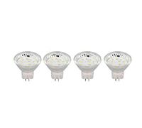 Aumotop Ampoules LED G4, 4PCS MR11 12LED Ampoule 2W 300LM Spot Double Broche Base Paysage Adaptée aux Projecteurs Plafonniers Piste Lumières Fenêtre (Blanc chaud)