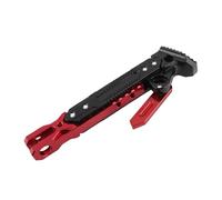 Aumotop Béquille de Moto en Alliage, Support Latéral Réglable et Antidérapant pour des Performances Stables pour Les Motocyclistes (Rouge)