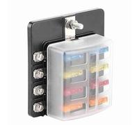 Aumotop Boîte à Fusibles à Borne D'écrou Vis 8 Voies pour Bateau de Voiture, Matériau PBT écologique avec Indicateur LED, Facile et Sûr Utiliser