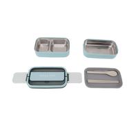 Aumotop Boîte à Portable Compartimentée Double Couche, avec Ensemble de Couverts pour étudiants et Employés de Bureau, en Acier Inoxydable 316 (Bleu ciel)