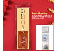 Aumotop Boîte à Sel Spirituelle Brodée pour Argent, Collier en Sachet de Sel Spirituel Botanique Aromatique pour Calme et Confort, Argent/santé/amour/sécurité, Jaune/violet/rose (Vin rouge)