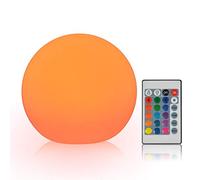 Aumotop Boule Lumineuse LED étanche RVB, Lampe Décorative pour Chambre à Coucher, Fête à la Maison, Télécommande PE ABS, 16 Couleurs, Rechargeable pour Balcon de Camping 5,9 Pouces