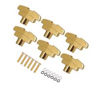 Aumotop Boutons de Réglage de Guitare, Touches Durables en Forme T pour Guitares Folk électriques Acoustiques, Alliage Zinc Noir, Ensemble 6 Pièces pour Musiciens (Or)