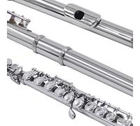 Aumotop C Flute à Trous Fermés 16 Clés Instrument en Maillechort | Cupronickel durable, Étui de transport rembourré, Excellent équilibre, Accessoires inclus