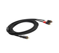 Aumotop Câble Audio Stéréo Double Blindage plaqué or de 6,5 Pieds pour Mixeur, Lecteurs CD DVD, Câbles Adaptateur en Y, Amplificateur TV, Carte Son, Haut-parleur Actif, Alliage D'aluminium Noir 1 *