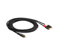 Aumotop Câble Audio Stéréo Double Blindage plaqué or de 6,5 Pieds pour Mixeur, Lecteurs CD DVD, Câbles Adaptateur en Y, Amplificateur TV, Carte Son, Haut-parleur Actif, Alliage D'aluminium Noir 1 *