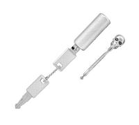 Aumotop Câble en Acier tressé de Serrure de Style Crâne combiné pour des Utilisations Multiples en Alliage Zinc Noir 3,5 * 0,6 * 0,6 Pouces pour Portefeuilles et Sacs à Dos (Argent)