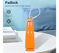 Aumotop Cadenas de Porte Intelligent à Empreintes Digitales, Serrure Antivol de Haute sécurité pour Bagages et Sacs Sport, ABS étanche + Câble en Acier, Idéal pour Les Voyages et Le Camping (Orange)