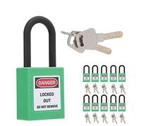 Aumotop Cadenas de sécurité Durable Serrure Non Conductrice de Haute qualité pour Utilisation Pneumatique Hydraulique électrique 10 Jeux D'étiquettes sécurité 38 Mm/1,5 Pouces pour Sites Industriels