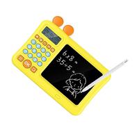 Aumotop Calculatrice pour Enfants, Tablette D'écriture, Rappel Vocal, Machine Mathématique d'apprentissage Précoce pour Enfants, Matériel ABS (Jaune)