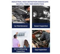 Aumotop Caméra Endoscopique Industrielle Contrôlée par Application avec luminosité Réglable, Caméra D'inspection HD 1920P pour L'exploration Souterraine [PVC, cuivre] (Double Objectif)