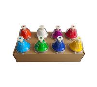 Aumotop Cloches de Bureau 8 Notes Cloches à Main en Métal Instrument de Percussion Musicale Entraînement au Rythme pour les Mélomanes Métal + ABS Cloche Fleur Colorée