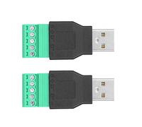 Aumotop Connecteur Adaptateur de Borne à Vis, Prise Mâle USB, Aucune Soudure Nécessaire, adapté à L'équipement D'interface USB, 2 Pièces