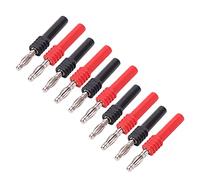 Aumotop Connecteur Fiche Banane, conductivité électrique Durable pour Industriel, Adaptateur Mâle 4mm vers Femelle 2mm pour L'électronique, 5 Jeux Rouge Noir