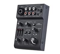 Aumotop Console de Mixage Mini USB 5 Canaux pour karaoké | Conception compacte, 5 entrées avec effet écho, alimentation basse tension, construction métallique, compatible PC,