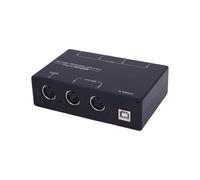 Aumotop Convertisseur de Répartiteur MIDI USB MIDI Host Box pour Piano électronique Synthétiseur de Clavier, Conception en Alliage D'aluminium, pour Performances en Studio et sur Scène, Noir
