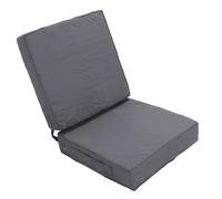 Aumotop Coussins de Chaise D'extérieur, Housse Lavable, Coussinets Carrés avec Poignée de Sangle pour Meubles Patio, canapé Jardin, 18,9x18,9 Pouces, Paquet 2 (Gris foncé)