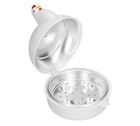Aumotop Cuiseur à Oeufs à la Mode en Forme de Poule Chaudière Oeufs -Ondes Résistante la Chaleur pour Cuisine Domicile Blanc Sûr et Sain 4 Fournitures de Cuisine
