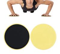 Aumotop Disque de Glisse Coulissant Fitness Core Slider Léger Athlétique Conditionnement Cross Fit 2 Pièces Vert Clair (Jaune)