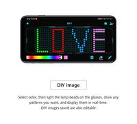 Aumotop DIY Messages LED Lunettes Mode Musique Glow Jouets pour Halloween Party Music Festival Personnalisable Coloré Lumière Lunettes ABS Noir