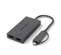 Aumotop Double Adaptateurs Compatibles pour Deux Moniteurs, Sortie 4K/60Hz, Idéal pour Augmenter la productivité des Utilisateurs de 7/8/10/11