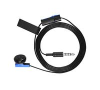Aumotop Écouteurs Intra-auriculaires pour Casque de Jeu 3,5 Mm avec Micro pour Manette 4, écouteurs Filaires Noirs, Longueur de Câble 1,2 M