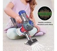 Aumotop Ensemble D'Aspirateur Jouet Sonore Réaliste, Aspirateur sans Fil, Facile à Utiliser, Sûr pour Les Enfants, ABS éducatif Bleu et Gris