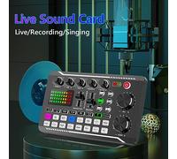 Aumotop Ensemble de Carte Son Professionnelle et de Support Bras Micro F998 Live Soundcard BM800 Support Microphone à Condensateur Résistant aux Chocs Filtre Anti-Pop pour Enregistrement en Studio