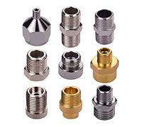 Aumotop Ensemble de Connecteurs pour Aérographe de qualité Professionnelle, Raccord Multi-tailles Pratique, Fiable, Facile à Utiliser, Métal Haute qualité, 9 Pièces pour Artistes Peintres œuvres