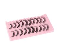 Aumotop Ensemble de Faux Cils Confortables Faits à la Main, 10 Pièces, Faux Cils Multicouches DD Curl pour Femme, Réutilisables et Pratiques pour un Usage Quotidien