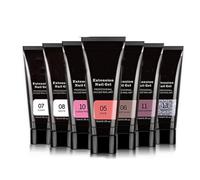 Aumotop Ensemble de Gel D'extension D'Ongles avec Lampe UV/LED avec Couche de Finition Base pour Kit D'outils Manucure Nail Art, Gel Renforcement Ongles 7 Couleurs pour une Utilisation en Salon à (05)