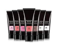 Aumotop Ensemble de Gel D'extension D'Ongles avec Lampe UV/LED avec Couche de Finition Base pour Kit D'outils Manucure Nail Art, Gel Renforcement Ongles 7 Couleurs pour une Utilisation en Salon à (01)