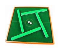 Aumotop Ensemble de Mini-Mahjong Compact avec Gravée, Ensemble de Jeu Mahjong Voyage, Table Pliable, étui Rangement Portable, Multicolore, 144 Pièces, Règle Carrelage, Dés pour Activités Plein Air