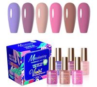 Aumotop Ensemble D'ongles en Gel Longue Durée 6 Couleurs, Vernis Gel UV/LED pour une Application Facile, pour les Amis et la Famille [Ensemble D'ongles 6 Couleurs] (TOS02)