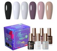 Aumotop Ensemble D'ongles en Gel Longue Durée 6 Couleurs, Vernis Gel UV/LED pour une Application Facile, pour les Amis et la Famille [Ensemble D'ongles 6 Couleurs] (TOS07)