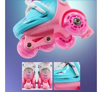 Aumotop Flash Patins à roulettes Ensemble Enfants Débutant Chaussures de Patinage pour Enfants avec Casque Genouillères et Coudières Barrière Sac À Dos pour Garçons Filles (#8)