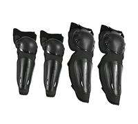 Aumotop Genouillères de Protection pour Moto - Tampon Flexible et Anti-Collision - Idéales pour la Conduite de Moto - Combinez Coque PE et Coussin EVA - Noir, 2 Pièces X Protège-Genoux, Tibia Coude