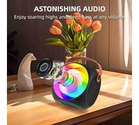 Aumotop Haut-parleur de karaoké Portable, Connexion BT Colorée, Double Microphone pour Fête, Ensemble Microphone et Haut-parleurs sans Fil, Noir (Noir)