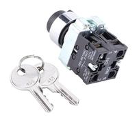 Aumotop Interrupteur à clé + clé à Verrouillage Rotatif Modulaire, 240V-3A, Contacts en Cuivre et Argent pour une Utilisation Durable, ZB2-BE